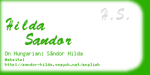 hilda sandor business card